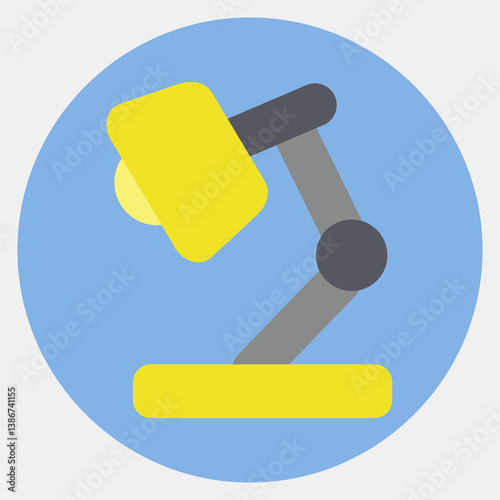 Icon desk lamp. School and education elements. Icons in color mate style. Good for prints, posters, logo, advertisement, infographics, etc.