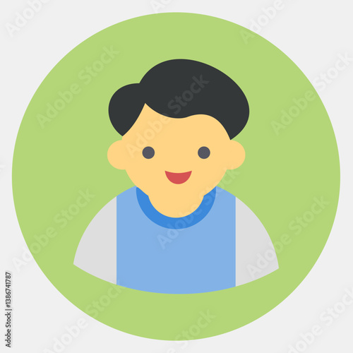 Icon school boy. School and education elements. Icons in color mate style. Good for prints, posters, logo, advertisement, infographics, etc.