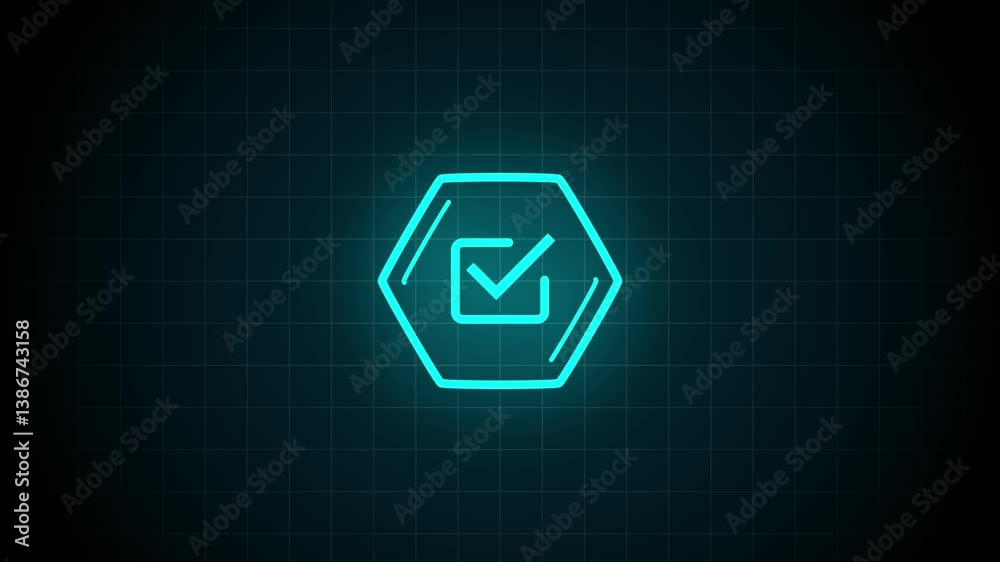 Standard quality check mark icon animation control. Certification. Business, technology, internet and networking concept. Standard quality check mark icon animation control. Certification. Business, technology, internet and networking concept.