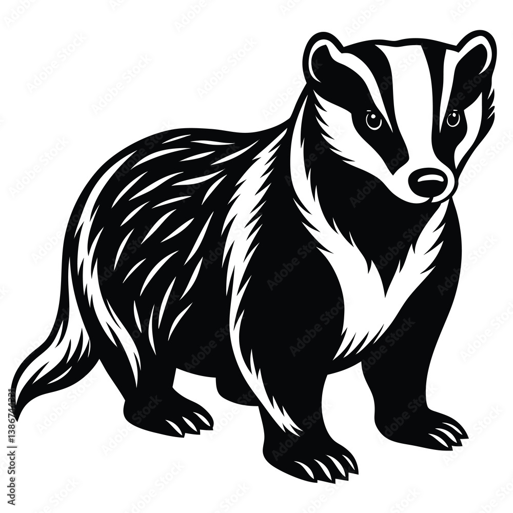 Fototapeta premium Adobe Illustrator AVector illustration of zorilla isolated on white background. For kids coloring book.rtwork