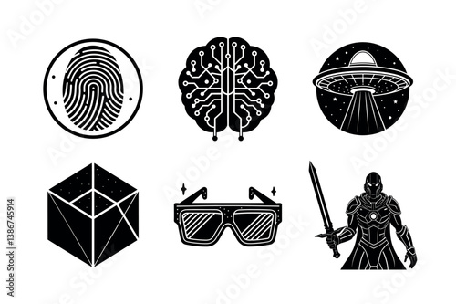 Bold Black and White Graphic Design Elements