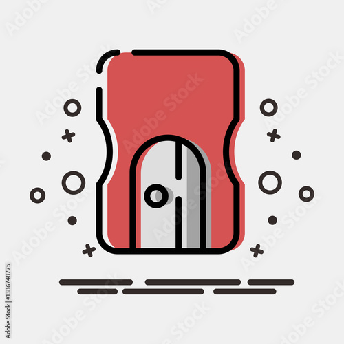 Icon sharpener. School and education elements. Icons in MBE style. Good for prints, posters, logo, advertisement, infographics, etc.