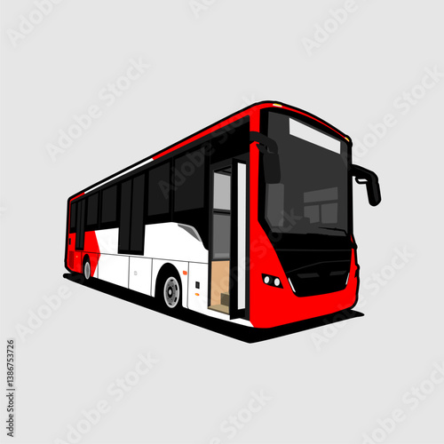 vector image city bus transportation illustration