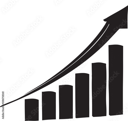 Stock market icon with a candlestick chart, representing financial trading and market analysis, in a minimalist style