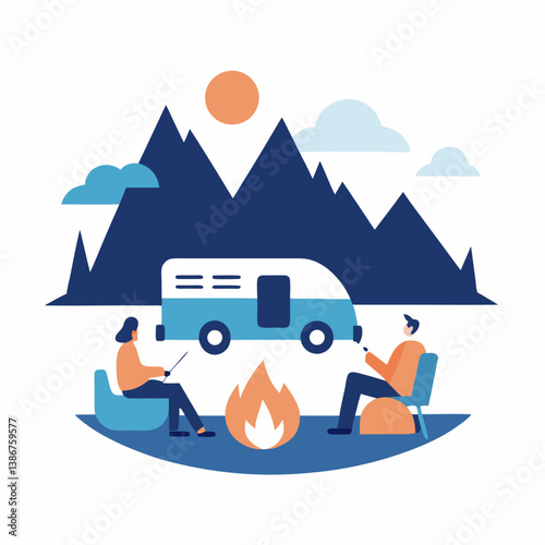 camping in the mountains