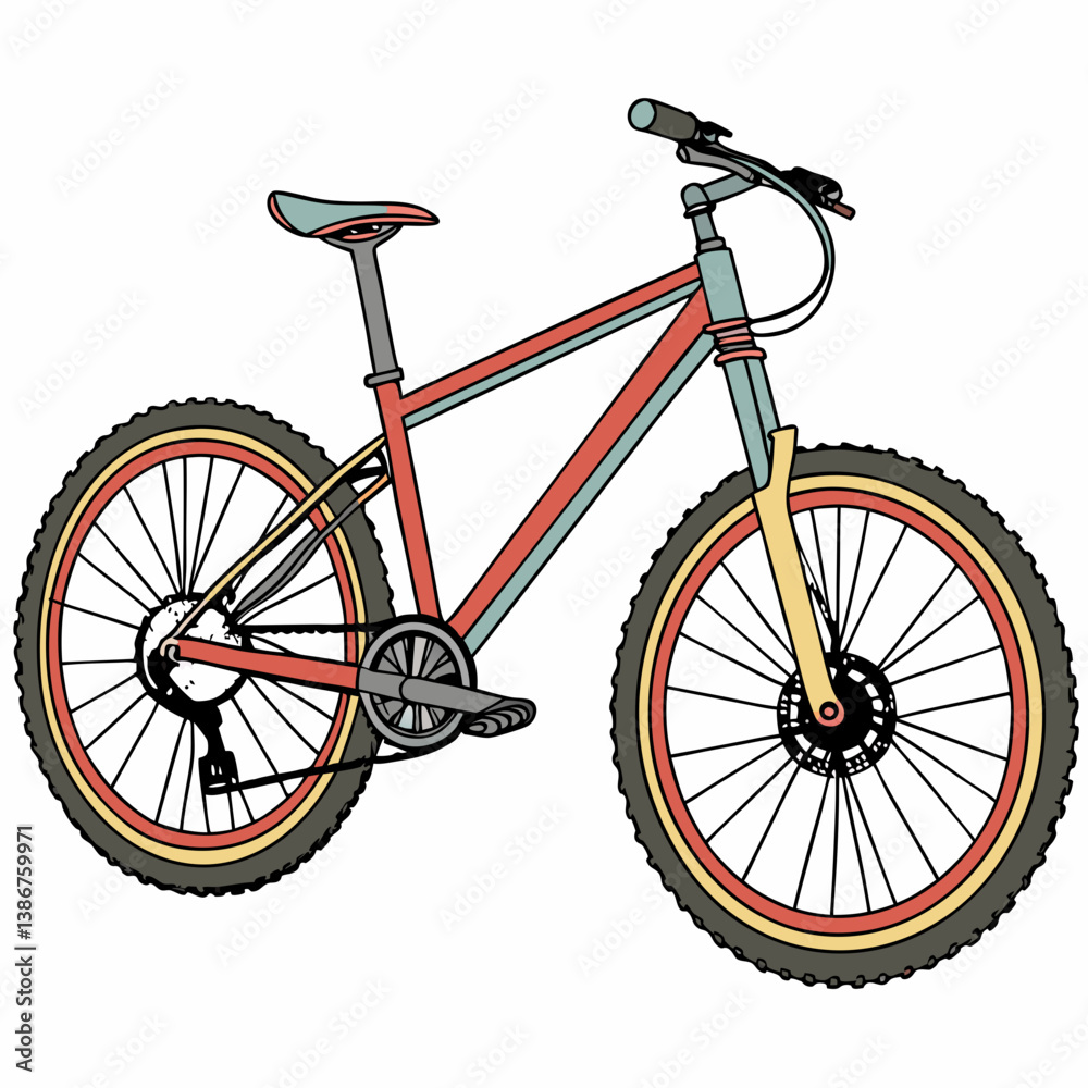 Fototapeta premium red bicycle on white background