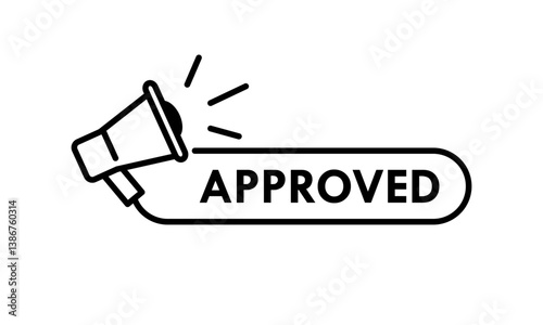 Approved design logo template illustration