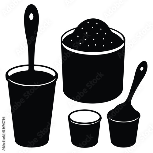Measuring Cup and Spoon Vector – Kitchen Scale Tools for Cooking and Baking