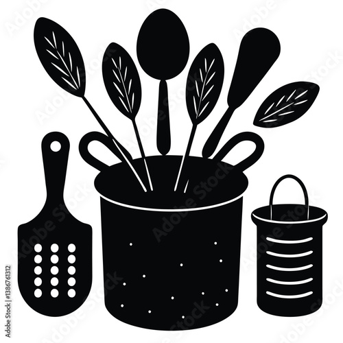 Measuring Cup and Spoon Vector – Kitchen Scale Tools for Cooking and Baking