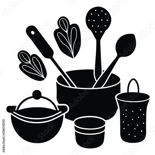 Measuring Cup and Spoon Vector – Kitchen Scale Tools for Cooking and Baking