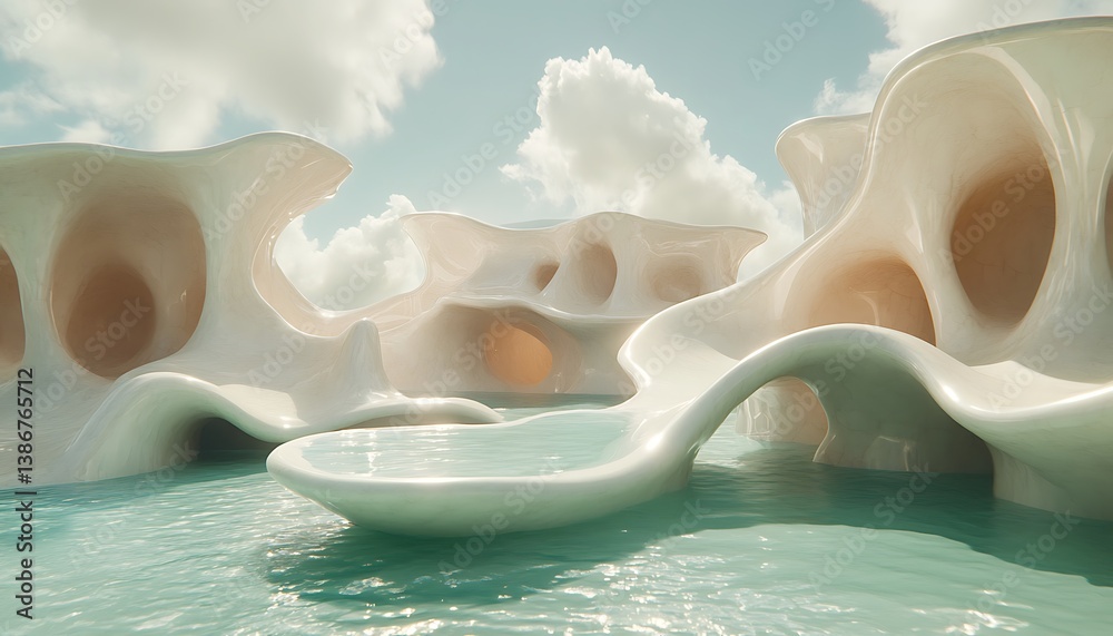Fluid Forms, Sky City, Watery Land