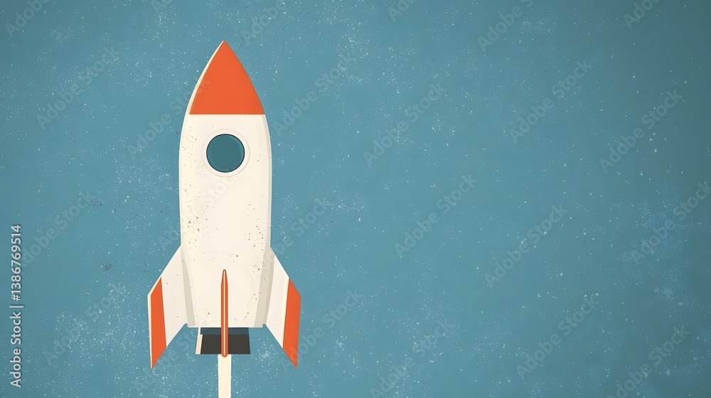 Retro rocket spacecraft launching into space Retro rocket spacecraft launching into space