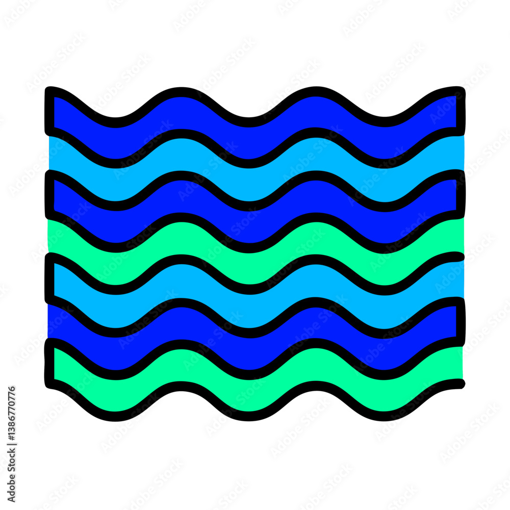 Abstract Wavy Lines In Blues And Greens On white Background Design Element Abstract Wavy Lines In Blues And Greens On white Background Design Element