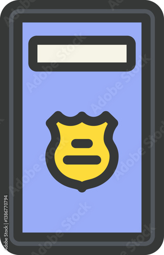 Police Shield Filled Line Icon