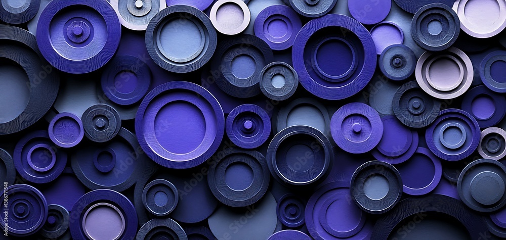 Dimensional Circles in Shades of Indigo and Grey for Abstract Background Dimensional Circles in Shades of Indigo and Grey for Abstract Background