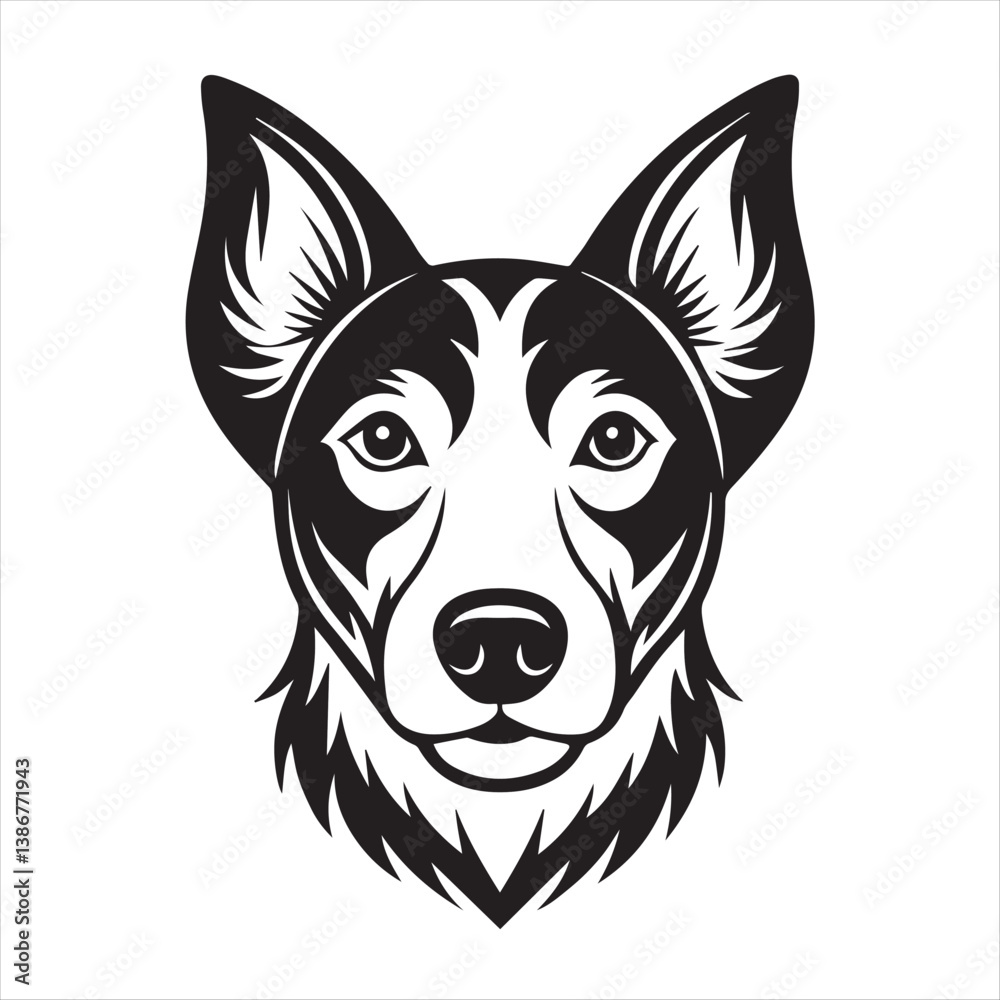 dog head silhouette vector style dog head silhouette vector style