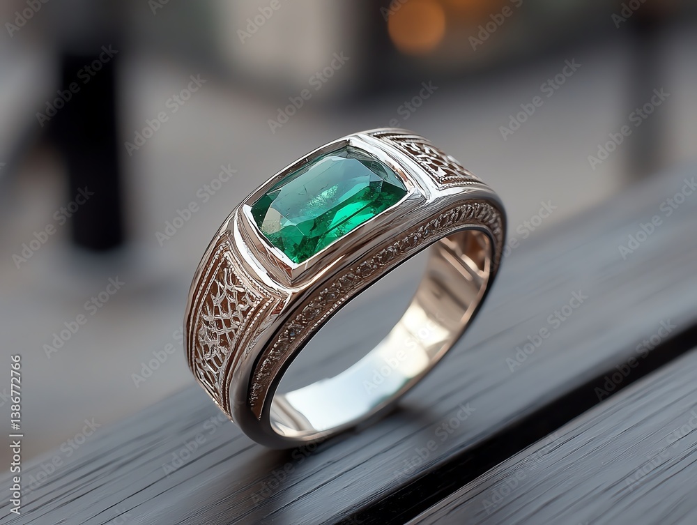Vintageinspired ring with intricate filigree and sapphire accents