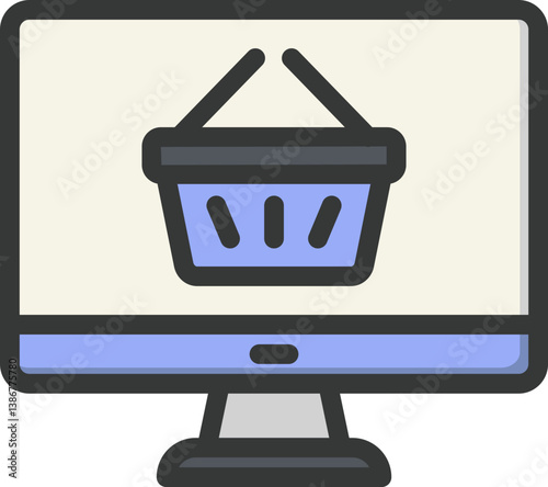 Online Shopping Filled Line Icon