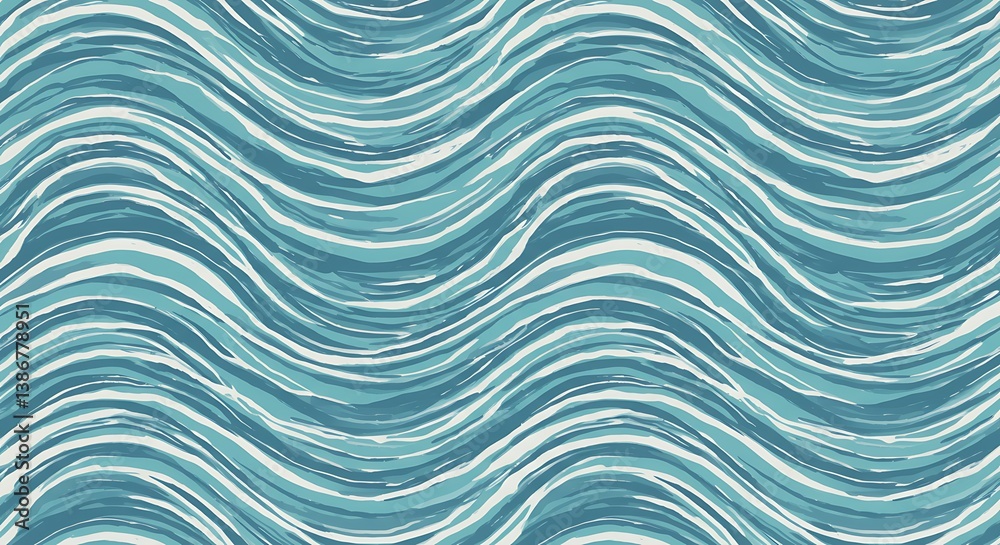 Fluid Teal Waves: Abstract Line Art AI Generated Fluid Teal Waves: Abstract Line Art AI Generated