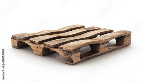 Wooden Pallet on White Background for Industrial Use - Versatile and Sturdy Solution for Storage and Transport Needs in Various Industries
