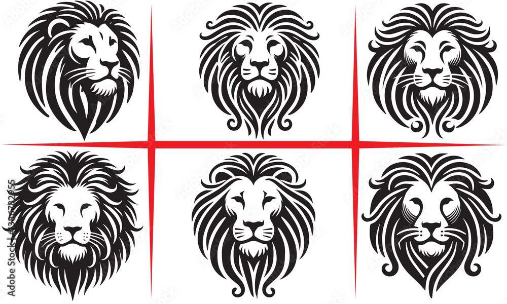 Obraz premium Noble Lion Silhouette head