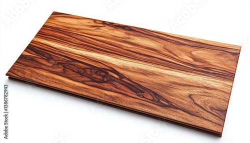 Wooden Plank with Natural Grain Patterns on White Background - Perfect for Flooring, Furniture Design, and Home Decor Projects