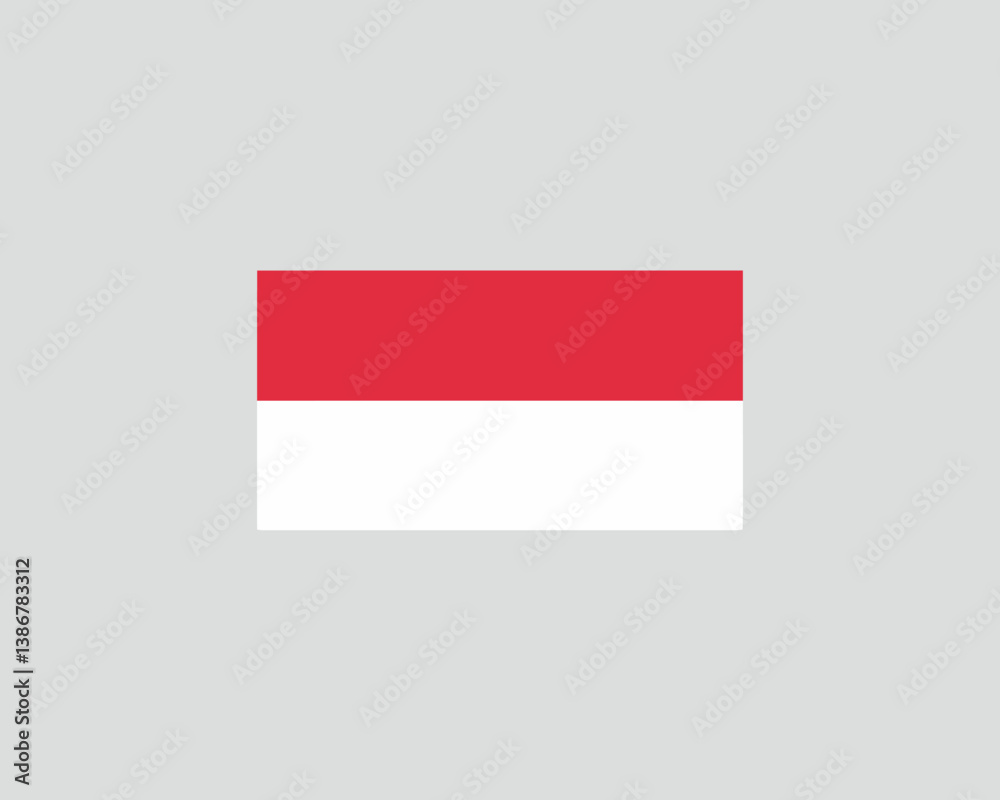 Indonesian Flag: Simple Design of National Symbol, Red and White Banner Indonesian Flag: Simple Design of National Symbol, Red and White Banner