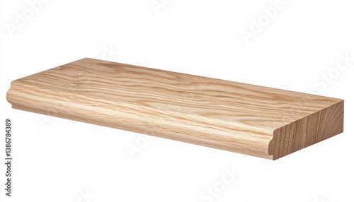 Wooden Shelf Isolated on White Background for Interior Design Use, Perfect for Showcasing Home Decor, Organizing Spaces, or Enhancing Aesthetic Appeal in Various Settings.