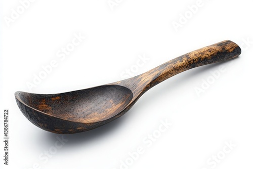 Wooden Spoon on White Background - A High-Quality Kitchenware Product Image Perfect for Culinary and Cooking Themes