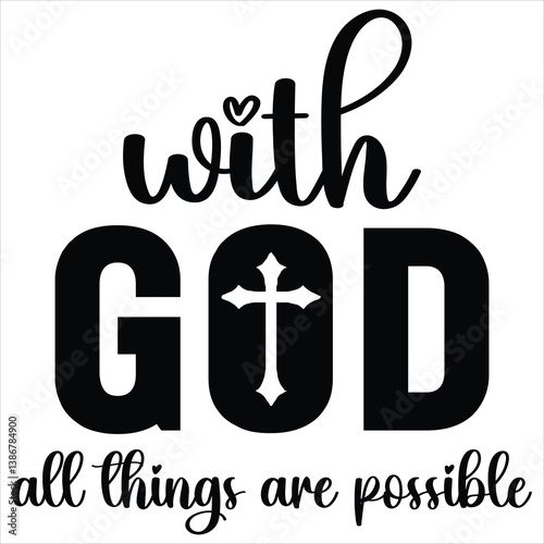Christian T-shirt Design Vector with Bible Quotes and Nativity Graphics

