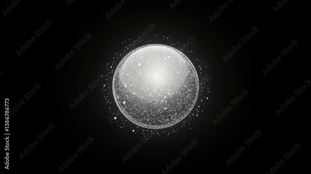Obraz premium shining planet in space. 60 earth hour concept illustration