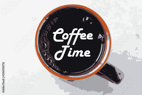 コーヒーが入ったコーヒーカップのイラストと、コーヒーをゆっくり楽しむ、Coffee Time（コーヒー時間）をイメージしたロゴマーク
