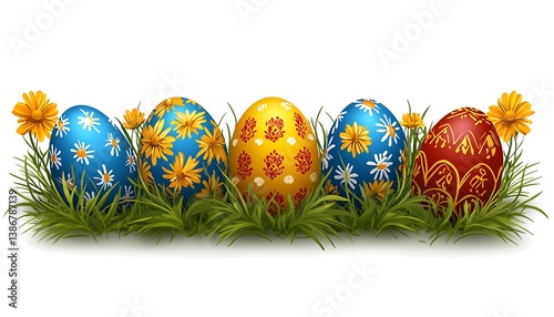 Easter Eggs in Grass, Festive Decoration