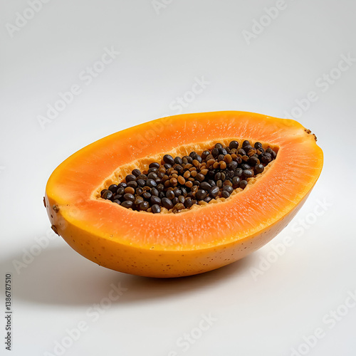 papaya fruit on white background