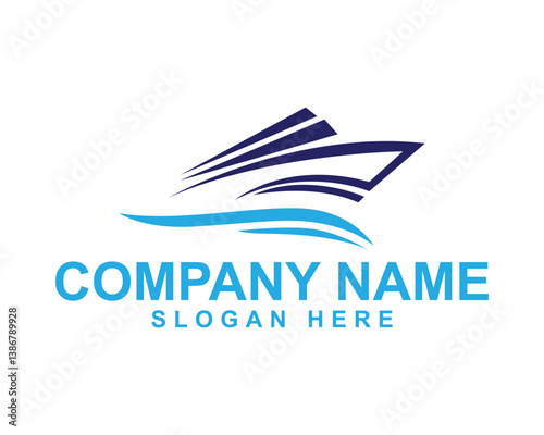 Yacht Boat and Cargo Ship Logo for Freight and Logistics Services