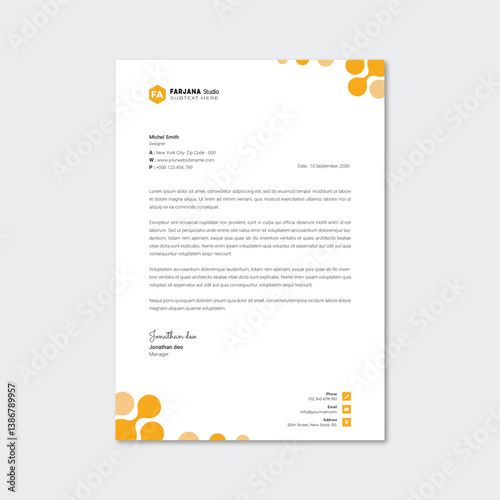 Unique business and corporate letterhead template