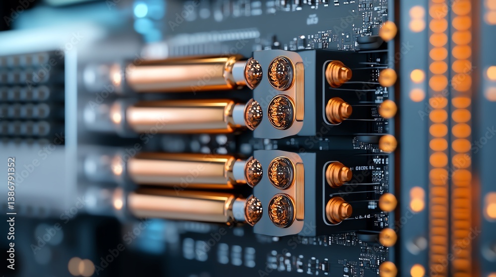 A closeup of a custombuilt PC with steampunk aesthetics