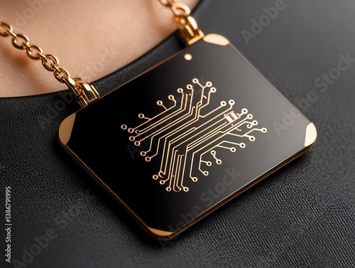 Obraz na płótnie A computer chip designed as jewelry, like a pendant w salonie