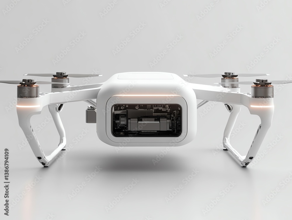 A drone docking station controlled by an advanced computer