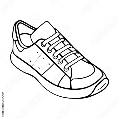 Stylish Sneaker Illustration - Black & White