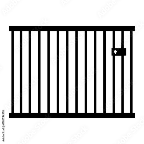 Black Prison Gate Icon - Security Illustration