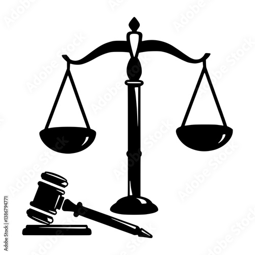 Scales of Justice Vector Icon