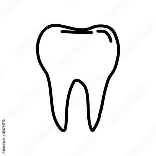 Tooth Icon - Line Art Dental Vector