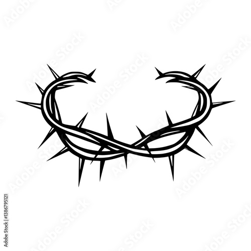 Crown of Thorns Graphic Design Element