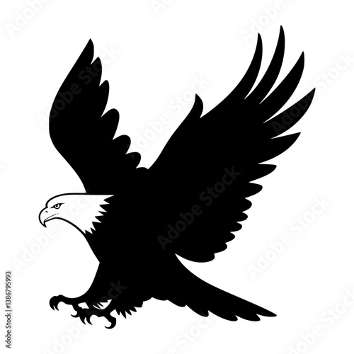 Eagle Silhouette - Flying Bird Graphic