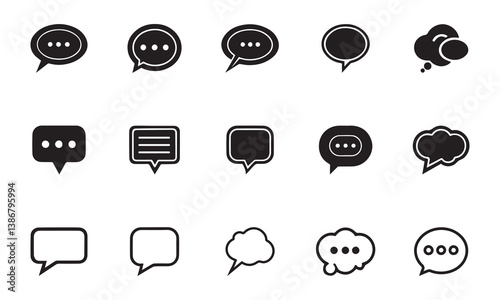 collection of chat and speech bubble icons
