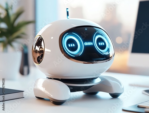 Obraz na płótnie A robotic AI assistant resembling a desktop computer w salonie