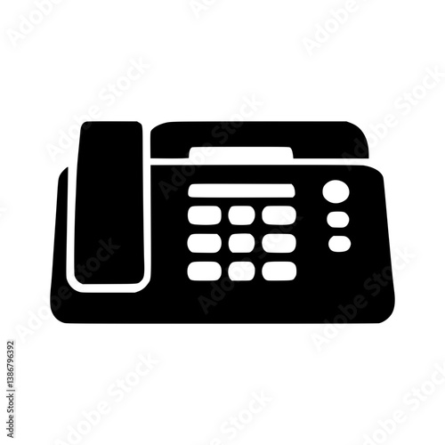 Retro Fax Machine Icon - Vector Illustration