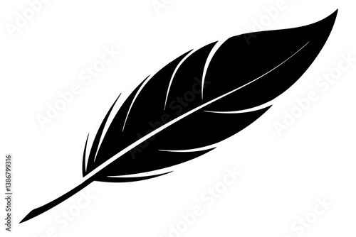 Feather Icon for Writing and Nature Design, feather symbol, writing graphic, nature icon, quill image, plumage design, bird illustration, feather graphic, writing icon, nature design, quill symbol