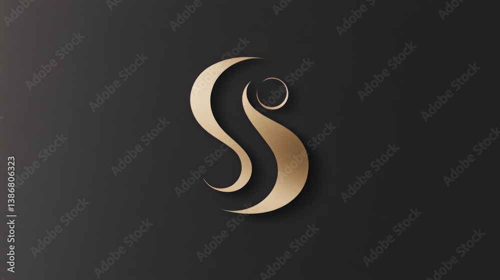 Obraz premium Abstract Gold Letter 'S' Design